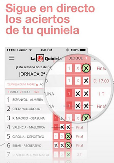 Así es aplicación móviles de La Quiniela - AZARplus